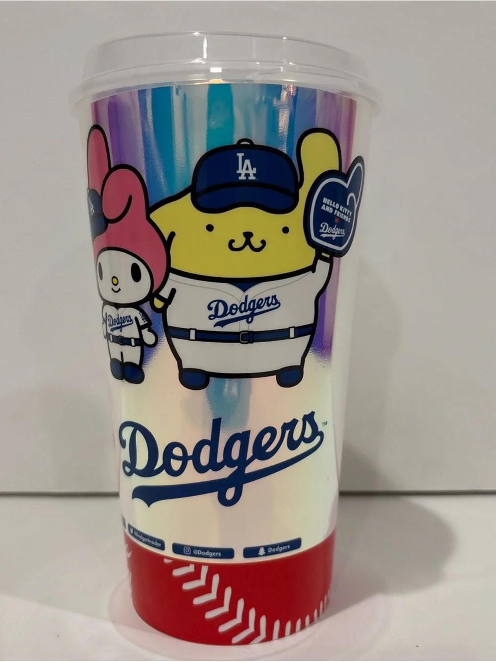 Hello Kitty and Friends Dodgers stadium Iridescent plastic Drink Cup Souvenir